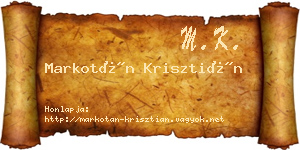 Markotán Krisztián névjegykártya